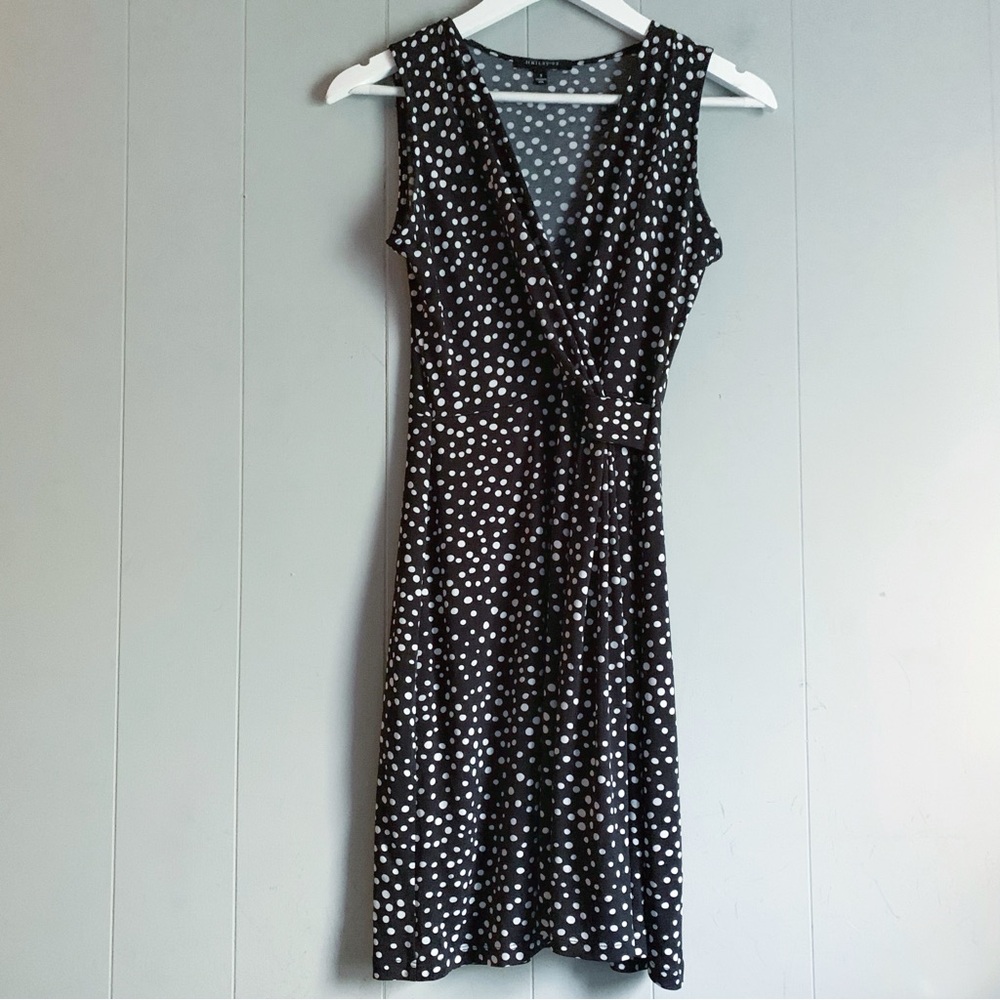 Hail3Y:23 B&W Polka Dot Sleeveless Wrap Dress S